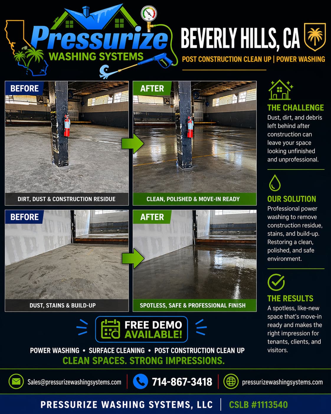 Post-Construction Power washing in Beverly Hills CA image