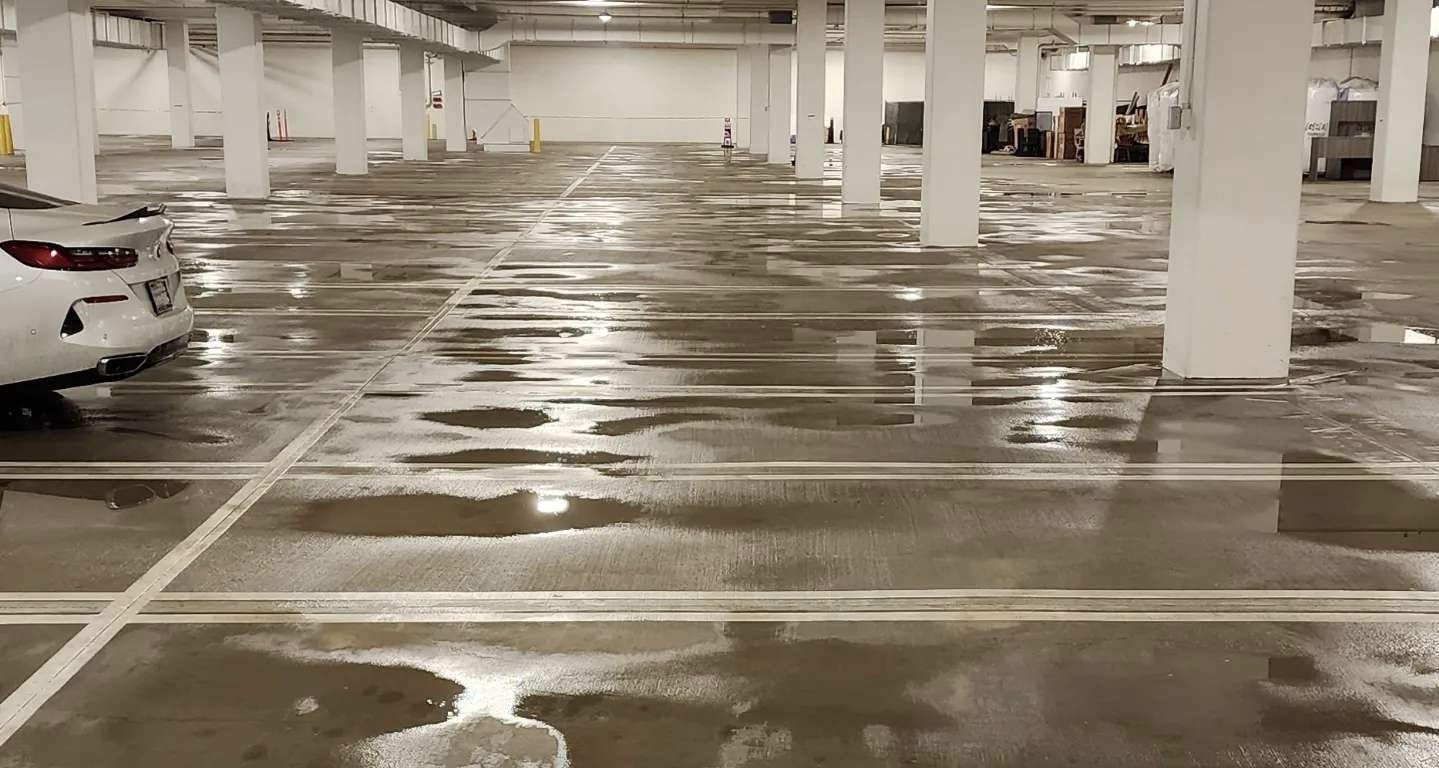 power washed parking lot